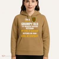 Grumpy Old 1st Infantry Division Veteran Father Day Hoodie thumb 5