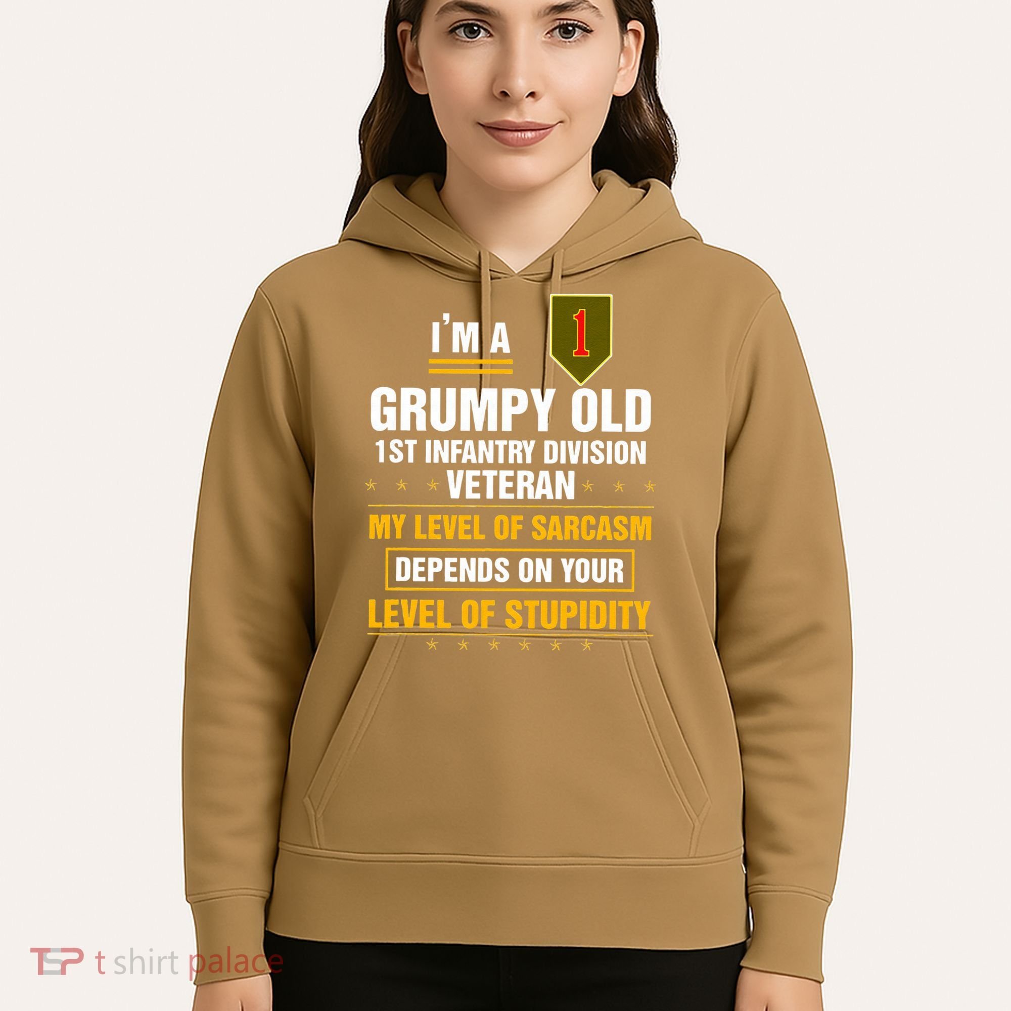 Grumpy Old 1st Infantry Division Veteran Father Day Hoodie