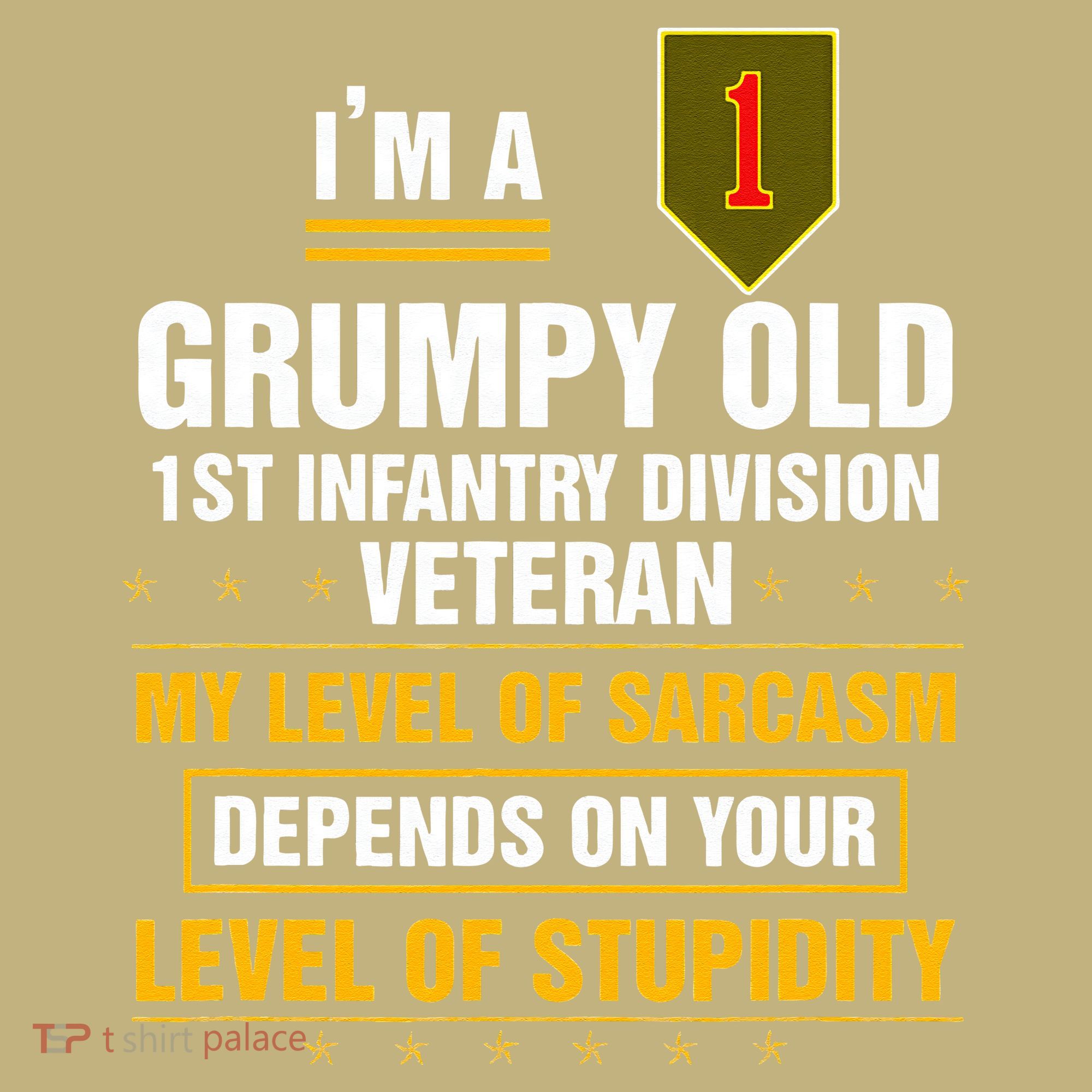 Grumpy Old 1st Infantry Division Veteran Father Day Hoodie