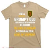 Grumpy Old 1st Infantry Division Veteran Father Day T-Shirt thumb 0
