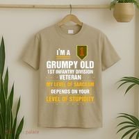 Grumpy Old 1st Infantry Division Veteran Father Day T-Shirt thumb 2