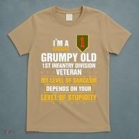 Grumpy Old 1st Infantry Division Veteran Father Day T-Shirt thumb 5