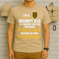 Grumpy Old 1st Infantry Division Veteran Father Day T-Shirt thumb 6