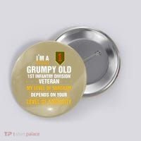 Grumpy Old 1st Infantry Division Veteran Father Day Button thumb 0