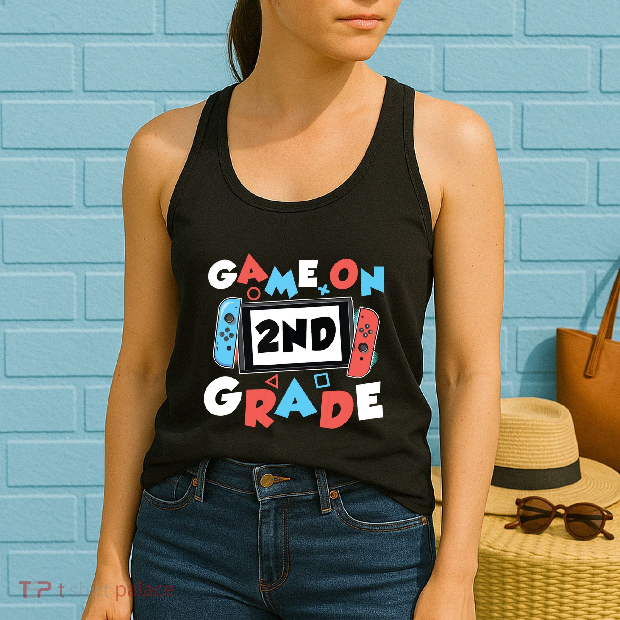Game On 2nd Grade Second First Day School Gaming Gamer Women's Tank Top