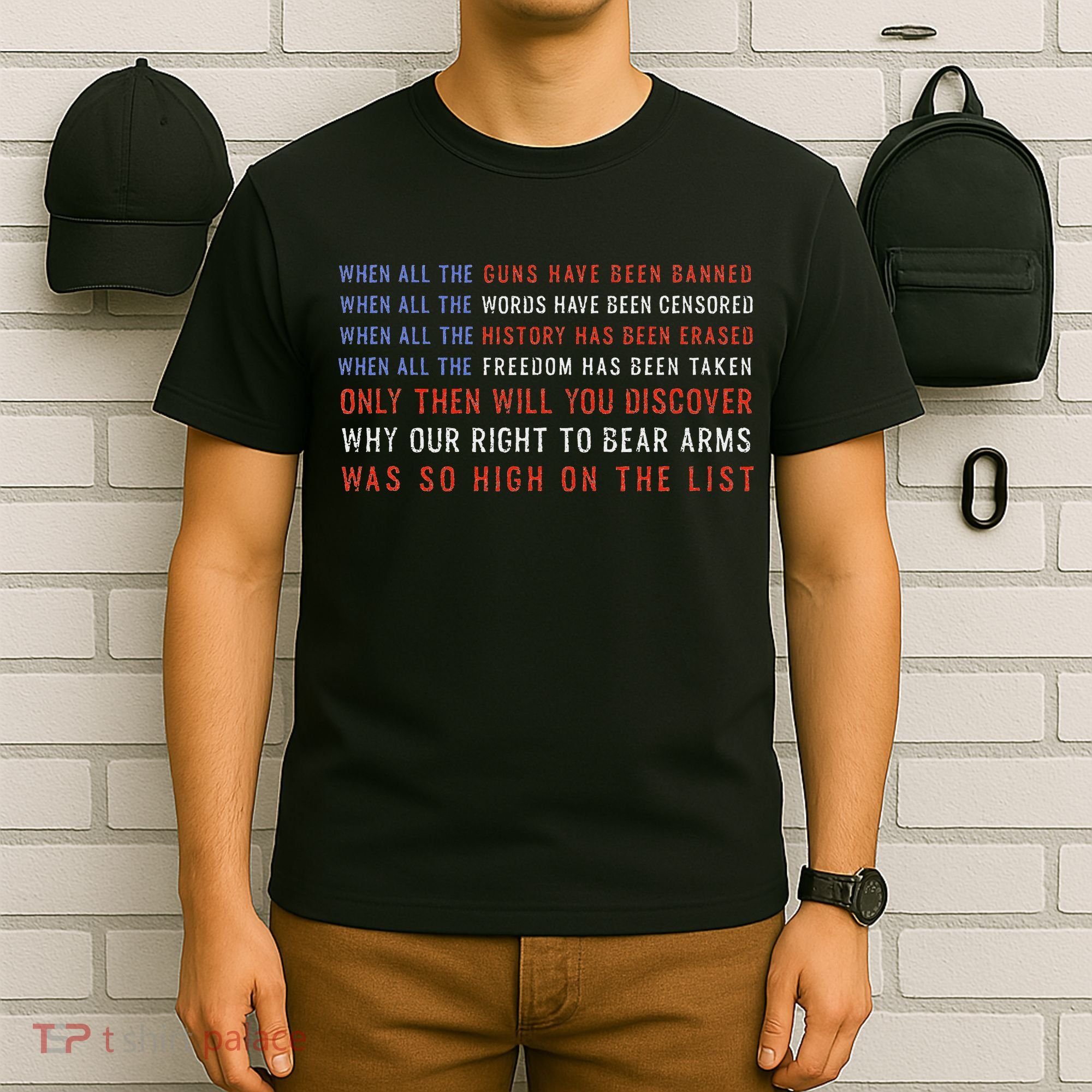 Gun Owner 2a Second Amendment Freedom Flag Quote T-Shirt