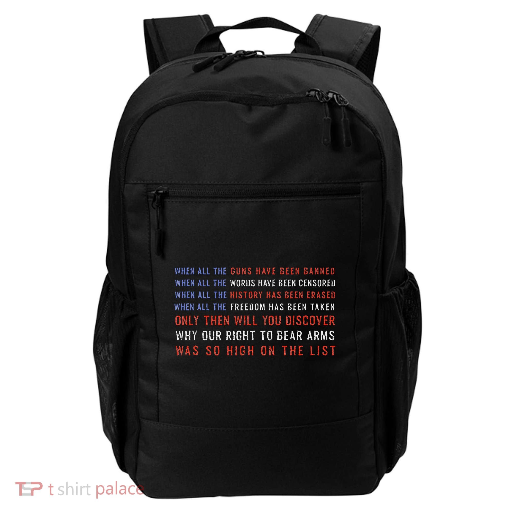 Gun Owner 2a Second Amendment Freedom Flag Quote Backpack