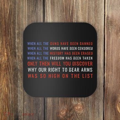 Gun Owner 2a Second Amendment Freedom Flag Quote Coaster