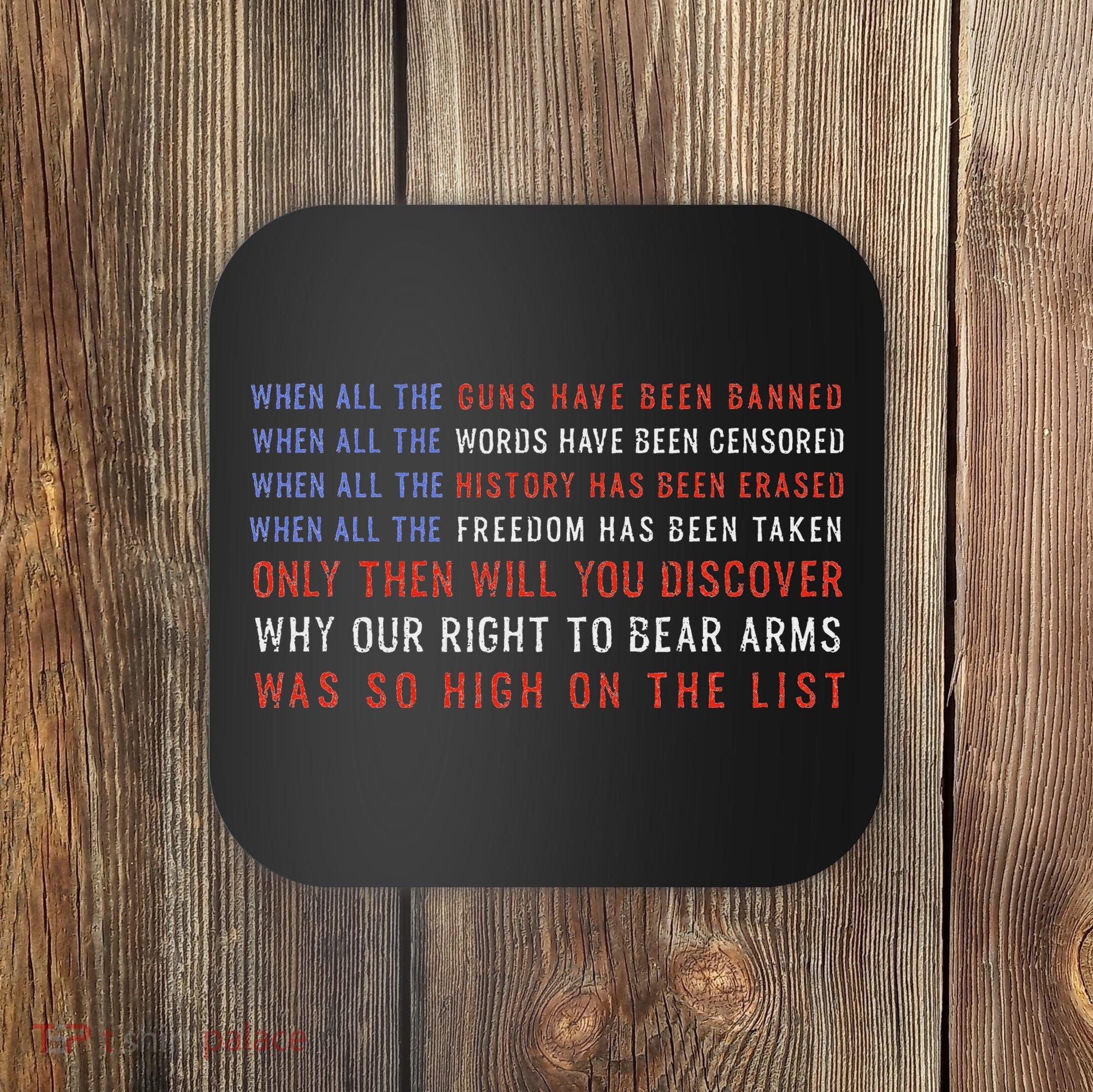 Gun Owner 2a Second Amendment Freedom Flag Quote Coaster