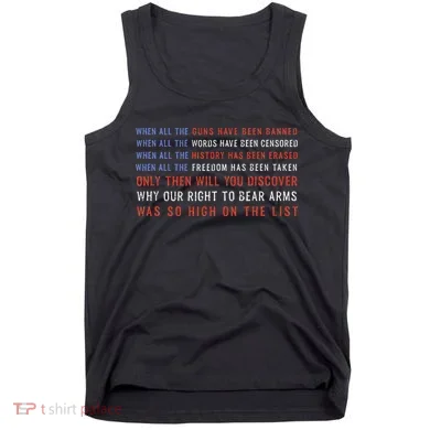 Gun Owner 2a Second Amendment Freedom Flag Quote Tank Top