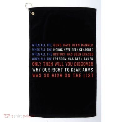 Gun Owner 2a Second Amendment Freedom Flag Quote Golf Towel