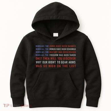Gun Owner 2a Second Amendment Freedom Flag Quote Kids Hoodie