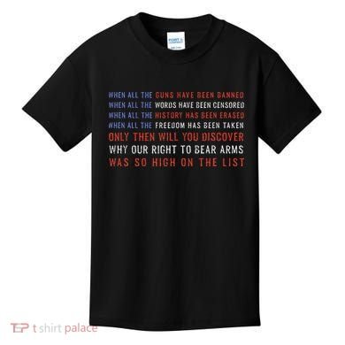 Gun Owner 2a Second Amendment Freedom Flag Quote Kids T-Shirt