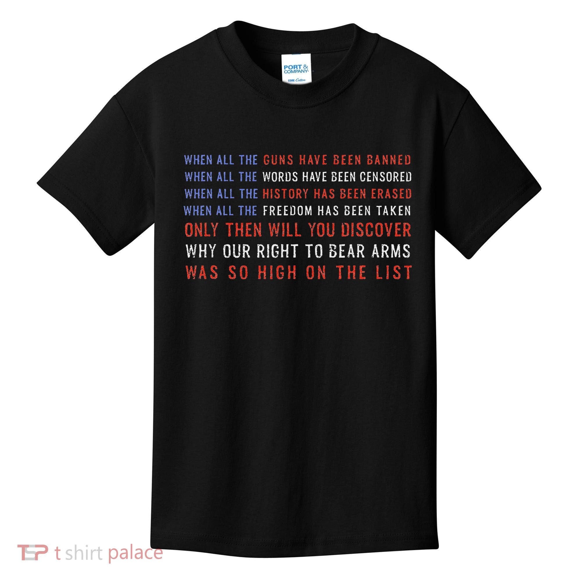 Gun Owner 2a Second Amendment Freedom Flag Quote Kids T-Shirt