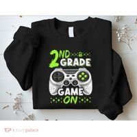 Game On 2nd Grade Back To School Funny Gamer Sweatshirt thumb 2