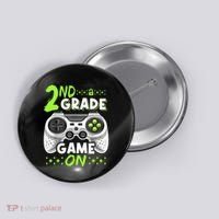 Game On 2nd Grade Back To School Funny Gamer Button thumb 0
