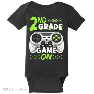 Game On 2nd Grade Back To School Funny Gamer Baby Bodysuit