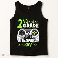 Game On 2nd Grade Back To School Funny Gamer Tank Top thumb 2