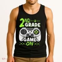Game On 2nd Grade Back To School Funny Gamer Tank Top thumb 3