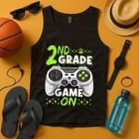 Game On 2nd Grade Back To School Funny Gamer Tank Top thumb 4