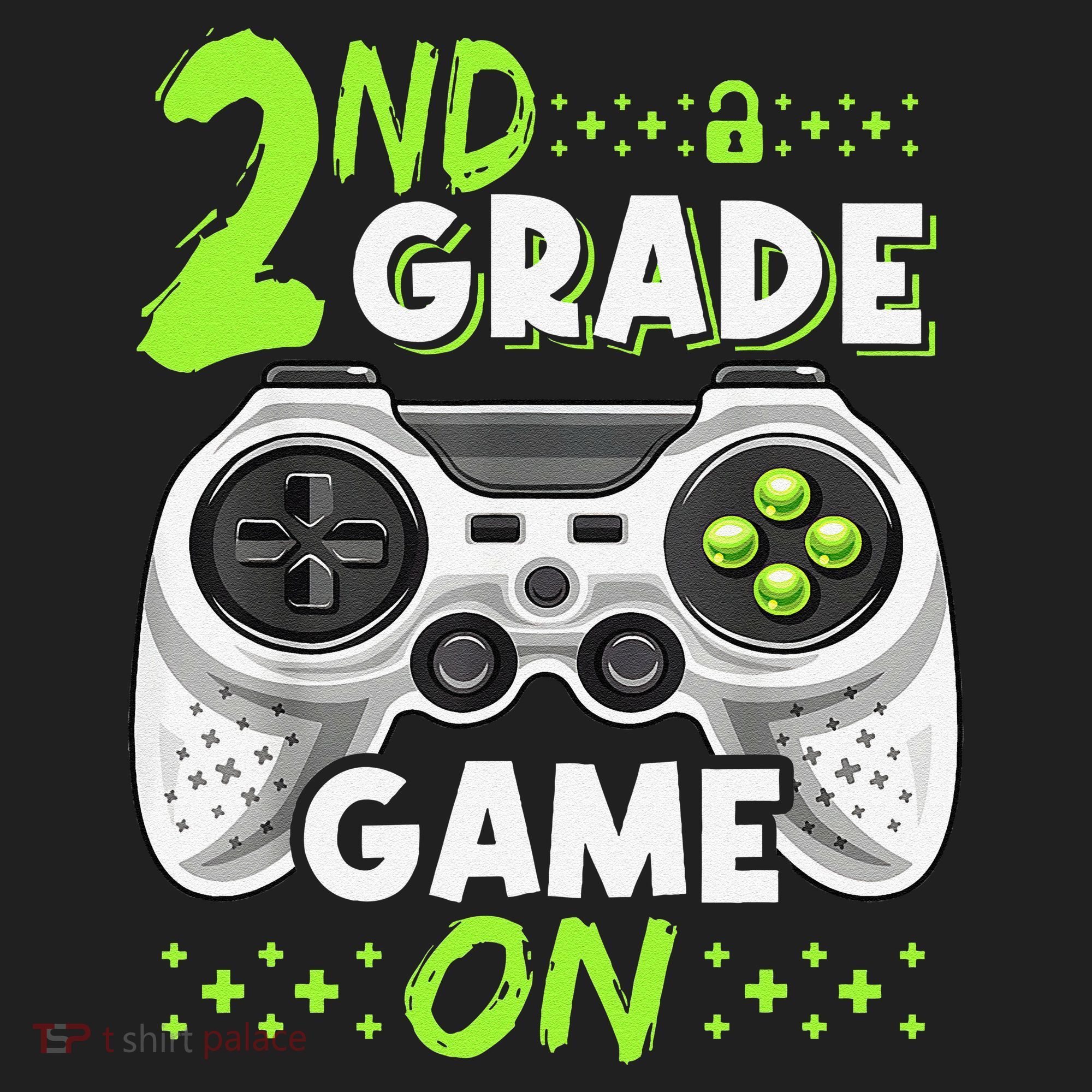 Game On 2nd Grade Back To School Funny Gamer Golf Towel