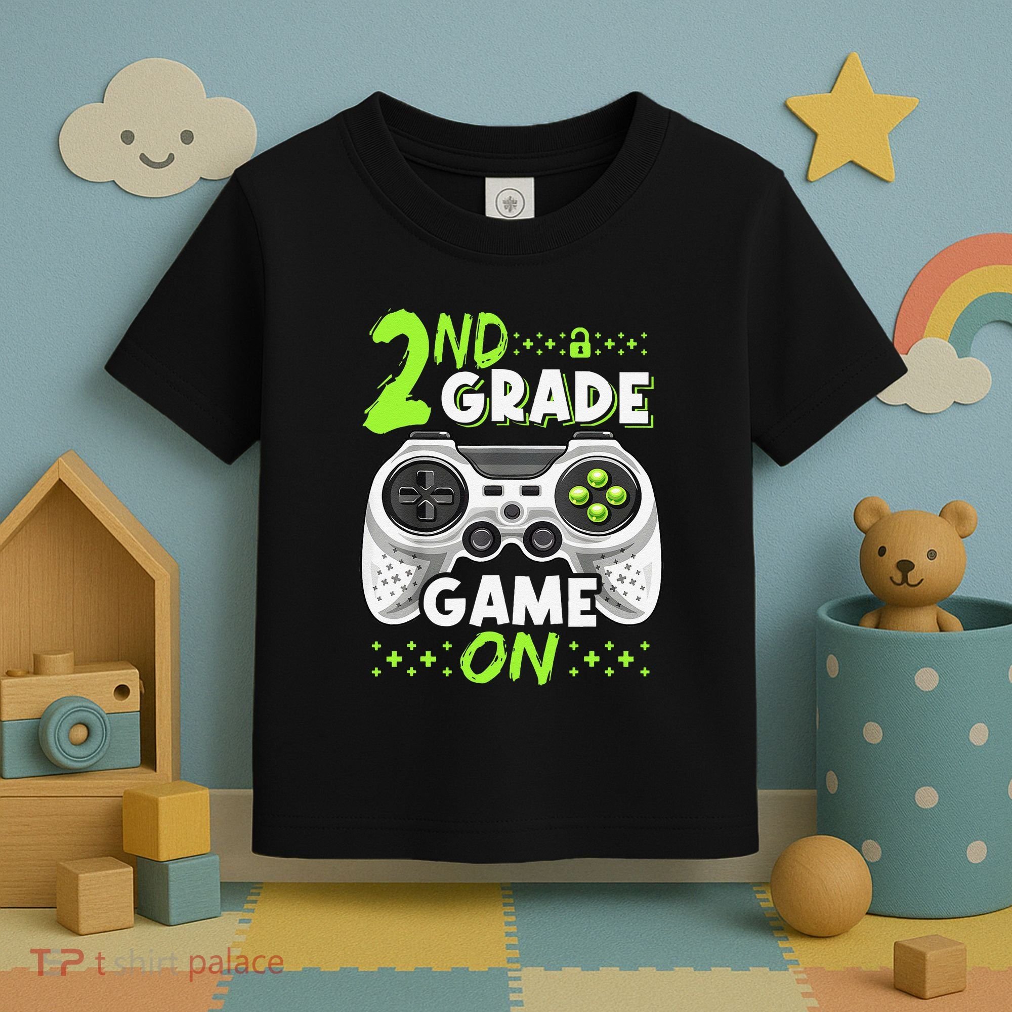 Game On 2nd Grade Back To School Funny Gamer Toddler T-Shirt
