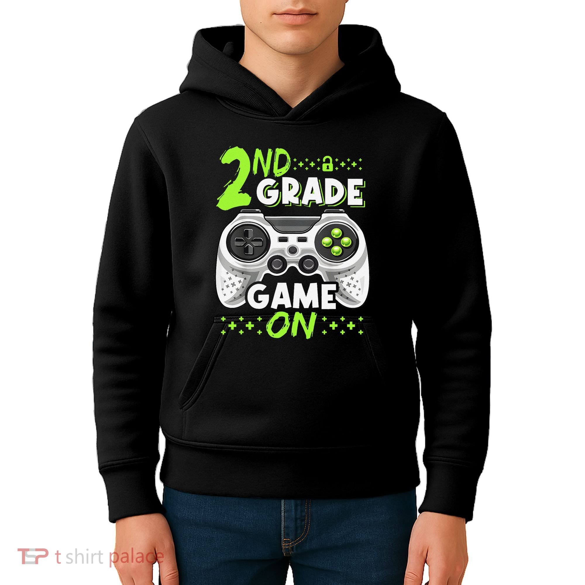 Game On 2nd Grade Back To School Funny Gamer Kids Hoodie