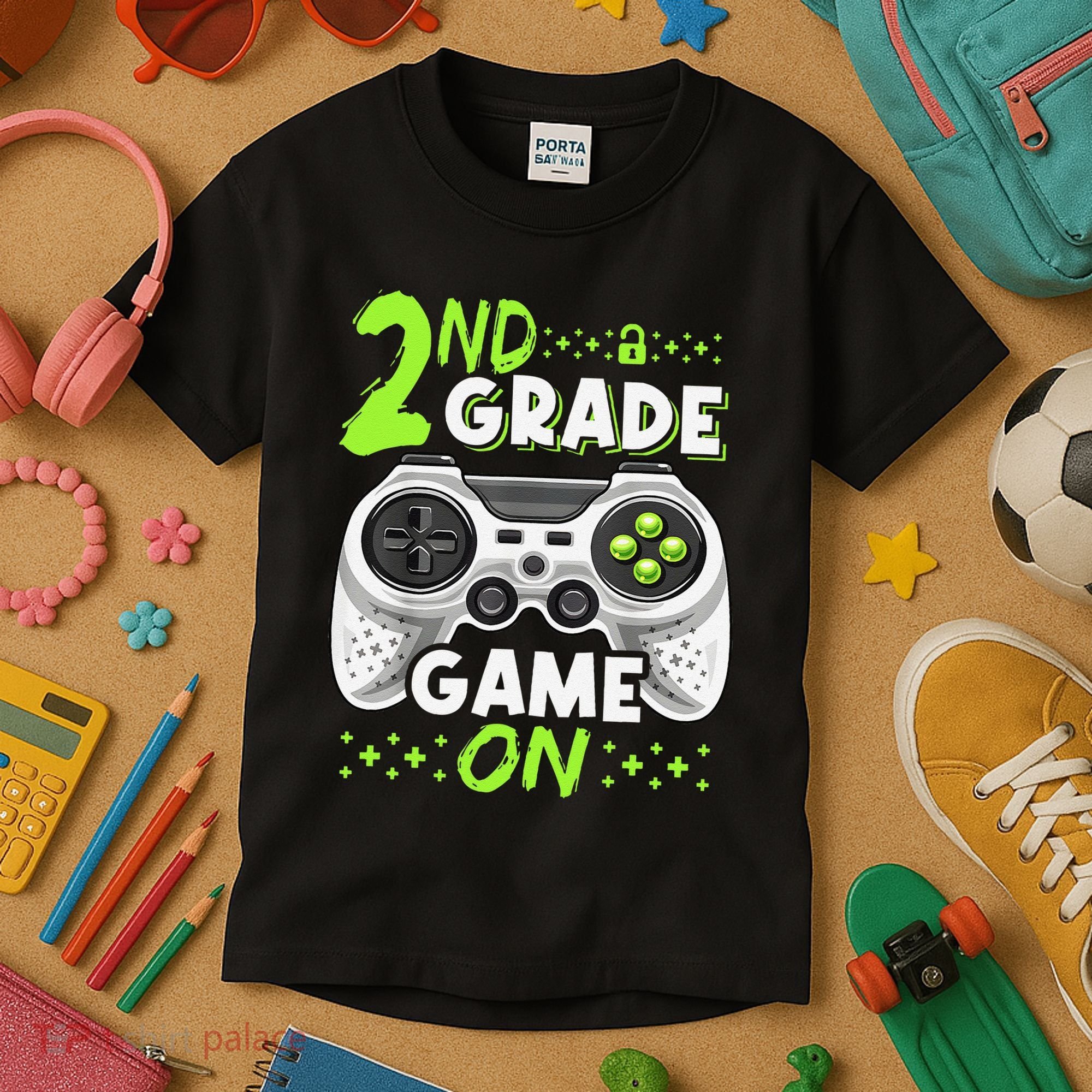 Game On 2nd Grade Back To School Funny Gamer Kids T-Shirt