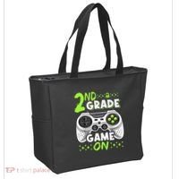 Game On 2nd Grade Back To School Funny Gamer Tote Bag thumb 2