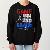 Game On 2nd Grade With Baseball Player First Day Of School Women's Sweatshirt thumb 0