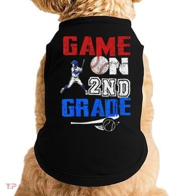 Game On 2nd Grade With Baseball Player First Day Of School Doggie Tank