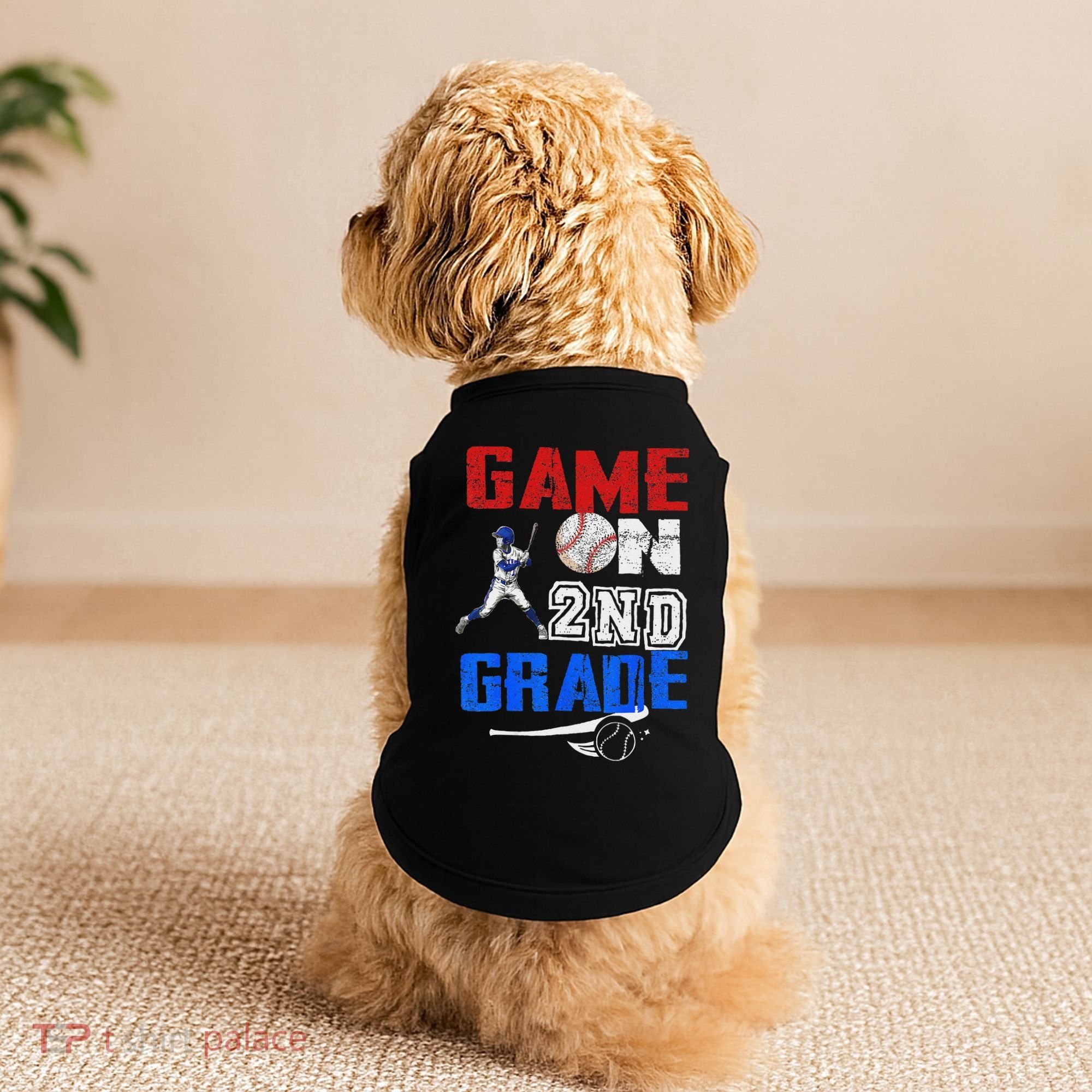 Game On 2nd Grade With Baseball Player First Day Of School Doggie Tank
