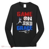Game On 2nd Grade With Baseball Player First Day Of School Long Sleeve Shirt thumb 0
