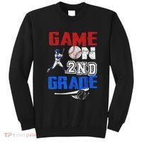 Game On 2nd Grade With Baseball Player First Day Of School Sweatshirt thumb 0