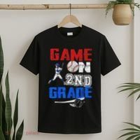 Game On 2nd Grade With Baseball Player First Day Of School T-Shirt thumb 2