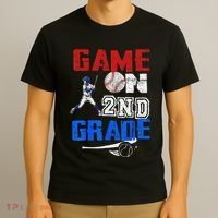 Game On 2nd Grade With Baseball Player First Day Of School T-Shirt thumb 3