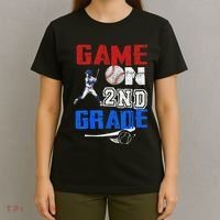 Game On 2nd Grade With Baseball Player First Day Of School T-Shirt thumb 4