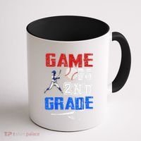 Game On 2nd Grade With Baseball Player First Day Of School Coffee Mug thumb 1