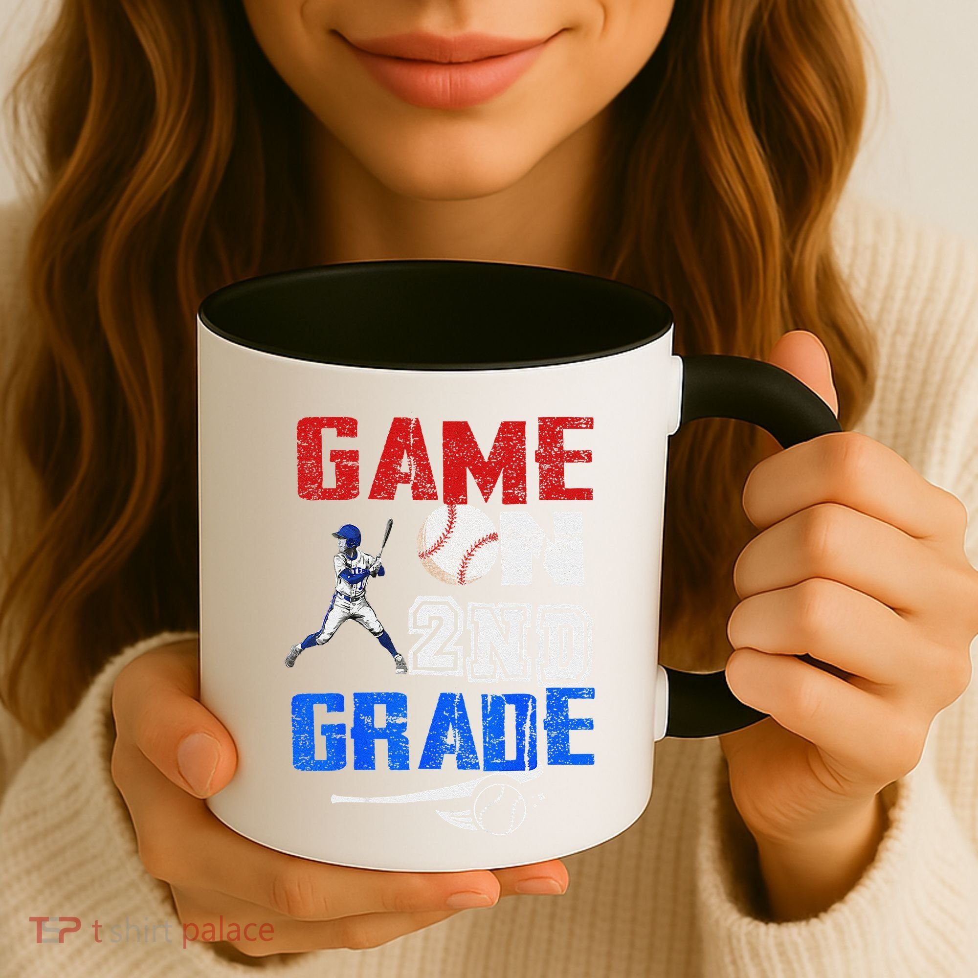 Game On 2nd Grade With Baseball Player First Day Of School Coffee Mug