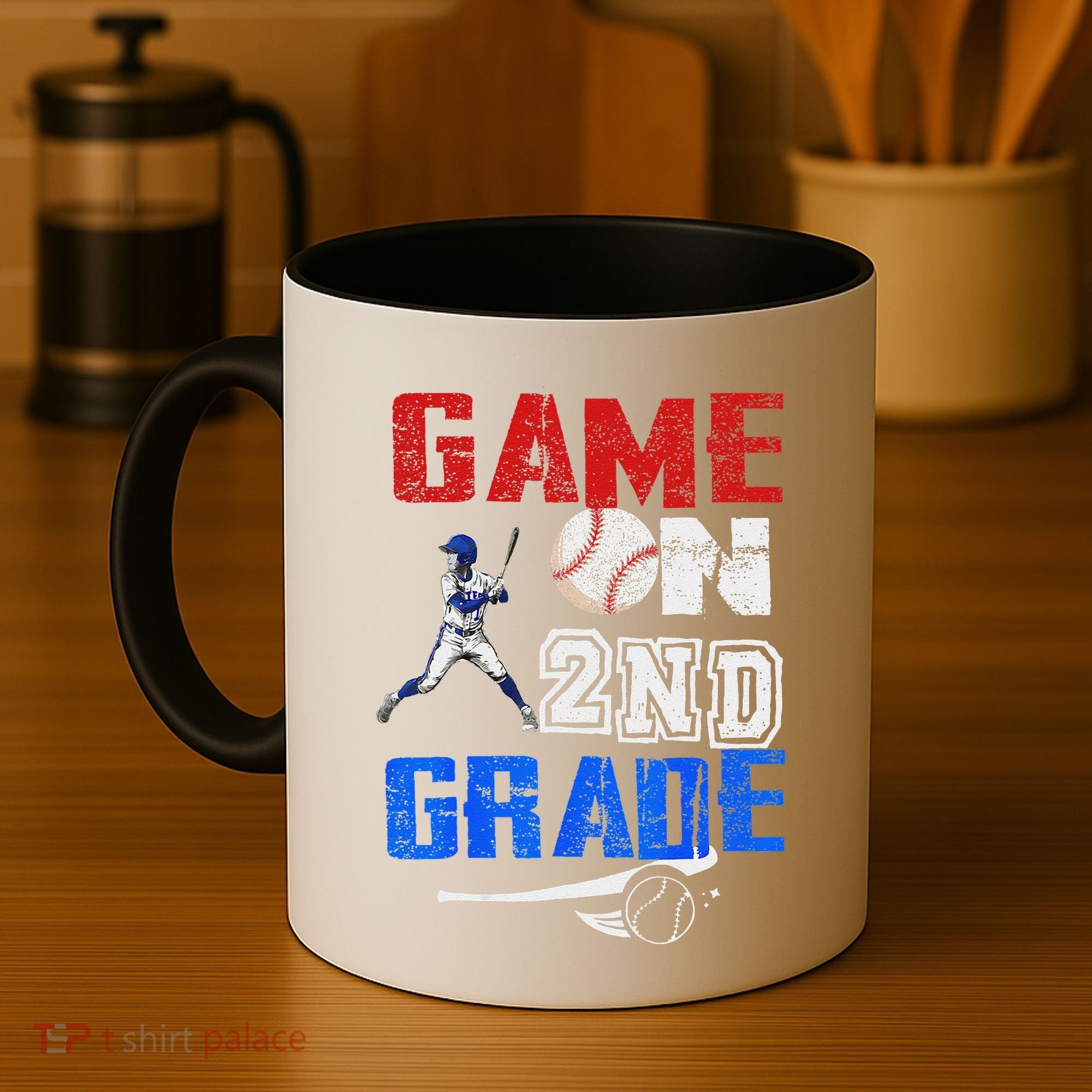 Game On 2nd Grade With Baseball Player First Day Of School Coffee Mug