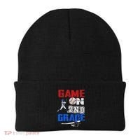 Game On 2nd Grade With Baseball Player First Day Of School Beanie thumb 0