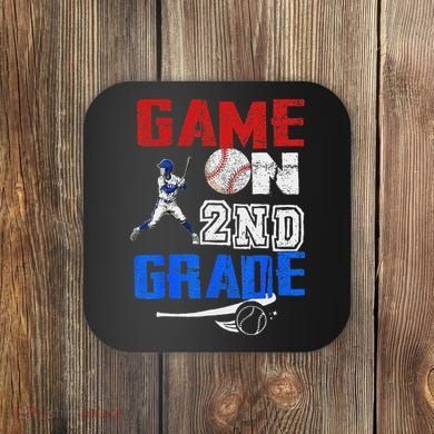 Game On 2nd Grade With Baseball Player First Day Of School Coaster