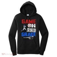Game On 2nd Grade With Baseball Player First Day Of School Women's Hoodie thumb 0