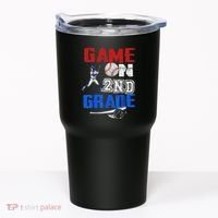 Game On 2nd Grade With Baseball Player First Day Of School Tumbler thumb 0