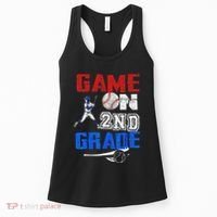 Game On 2nd Grade With Baseball Player First Day Of School Women's Tank Top thumb 0