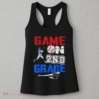 Game On 2nd Grade With Baseball Player First Day Of School Women's Tank Top thumb 3