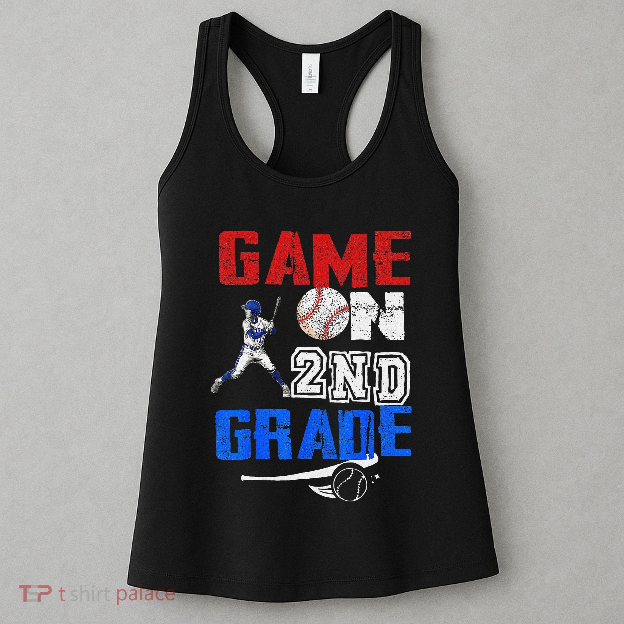 Game On 2nd Grade With Baseball Player First Day Of School Women's Tank Top