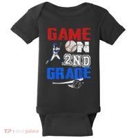 Game On 2nd Grade With Baseball Player First Day Of School Baby Bodysuit thumb 0