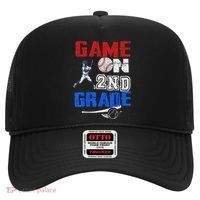 Game On 2nd Grade With Baseball Player First Day Of School Hat thumb 0