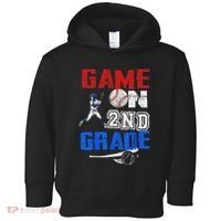 Game On 2nd Grade With Baseball Player First Day Of School Toddler Hoodie thumb 0